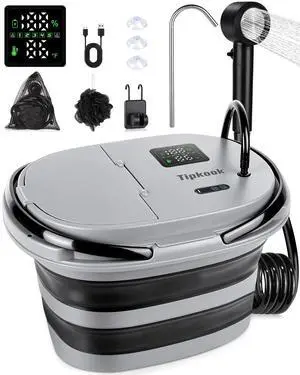 Portable Integrated Camping Shower with 20L Bucket,13000mAh Battery Powered Shower | High-Pressure Flow Camping Shower with LED Display, Fruit Wash Mode, IPX8 Waterproof & 5-Speed,Portable for Travel Portable Integrated Camping Shower with 20L Bucket,13000mAh Battery Powered Shower | High-Pressure Flow Camping Shower with LED Display, Fruit Wash Mode, IPX8 Waterproof & 5-Speed,Portable for Travel