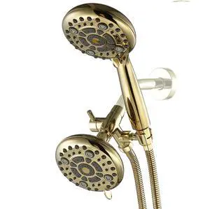 6×6 Spray Modes Dual Shower Head with Handheld(Polished Gold) | High Pressure, 6×6 Spray Modes, Polished Gold Finish, All Installation Tools Included 6×6 Spray Modes Dual Shower Head with Handheld(Polished Gold) | High Pressure, 6×6 Spray Modes, Polished Gold Finish, All Installation Tools Included