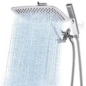 All Metal 12" Rain Shower Head with Handheld for Bathroom Upgrade | All Metal, Built to Last, Easy Install, Adjustable Height & Angle for All Heights, Extra Long Hose, Modern Upgrade All Metal 12" Rain Shower Head with Handheld for Bathroom Upgrade | All Metal, Built to Last, Easy Install, Adjustable Height & Angle for All Heights, Extra Long Hose, Modern Upgrade