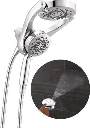 5-Setting HydroRain 2-in-1 Dual Shower Head with ProClean Spray, Chrome High Pressure Shower Head with Handheld Spray, 1.75 GPM Flow Rate, Chrome 75419 5-Setting HydroRain 2-in-1 Dual Shower Head with ProClean Spray, Chrome High Pressure Shower Head with Handheld Spray, 1.75 GPM Flow Rate, Chrome 75419