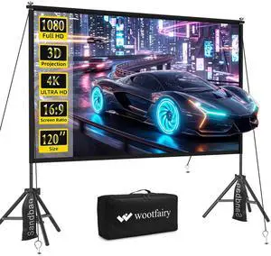 120inch Projector Screen with Stand Portable Indoor Outdoor Use | Foldable Anti-Crease 16:9 4K HD Front Rear Washable Projection Movie Screen with Carry Bag for Home Theater Backyard Camping 120inch Projector Screen with Stand Portable Indoor Outdoor Use | Foldable Anti-Crease 16:9 4K HD Front Rear Washable Projection Movie Screen with Carry Bag for Home Theater Backyard Camping