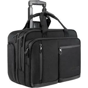 17.3 Inch Rolling Laptop Bag, Waterproof Overnight Rolling Bags, Laptop Bags for Travel/Work/Business, Stylish Carry on Briefcase, Black | Overnight Rolling Bag, Stylish Carry on Briefcase 17.3 Inch Rolling Laptop Bag, Waterproof Overnight Rolling Bags, Laptop Bags for Travel/Work/Business, Stylish Carry on Briefcase, Black | Overnight Rolling Bag, Stylish Carry on Briefcase