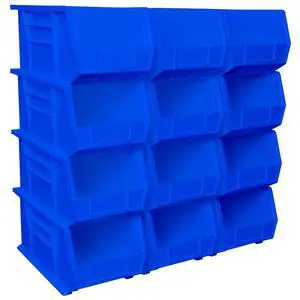 12 Pack AkroBins Plastic Storage Bins, Space-Saving Stackable Organizers for Garage, Classroom and Warehouse Organization, Blue | Space-Saving Stackable Bins for Garage, Pantry, Craft Organization 12 Pack AkroBins Plastic Storage Bins, Space-Saving Stackable Organizers for Garage, Classroom and Warehouse Organization, Blue | Space-Saving Stackable Bins for Garage, Pantry, Craft Organization