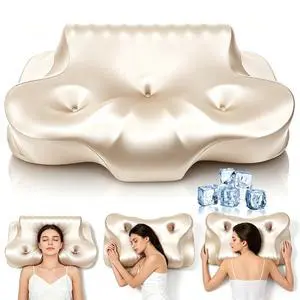 Orthopedic Memory Foam PillowsCooling Cervical Neck Pillow,Champagne | Cervical Support Pillow for Neck Pain Relief,Cervical Pillow for All Sleep Positions,Ergonomic Pillow Orthopedic Memory Foam PillowsCooling Cervical Neck Pillow,Champagne | Cervical Support Pillow for Neck Pain Relief,Cervical Pillow for All Sleep Positions,Ergonomic Pillow