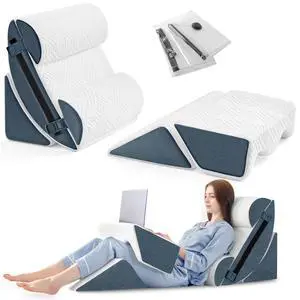 6pcs Orthopedic Bed Wedge Pillow Set for Sleeping, Post Surgery Foam for Body, Back and Leg Pain Relief Comfortable & Adjustable Support Pillows-Anti Snoring, Heartburn, Navy 6pcs Orthopedic Bed Wedge Pillow Set for Sleeping, Post Surgery Foam for Body, Back and Leg Pain Relief Comfortable & Adjustable Support Pillows-Anti Snoring, Heartburn, Navy