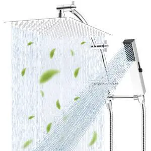All Metal CUPC Certified 12'' Rainfall Shower Head, Dual Shower Head Combo with 4 Handheld Sprays, High Pressure Shower Wand, 16'' Adjustable Extension Arm, 71'' Hose, Shower Holder, Chrome All Metal CUPC Certified 12'' Rainfall Shower Head, Dual Shower Head Combo with 4 Handheld Sprays, High Pressure Shower Wand, 16'' Adjustable Extension Arm, 71'' Hose, Shower Holder, Chrome