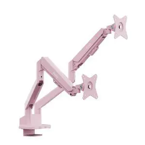 PS1D Wave Pink Dual Monitor Arm Stand Desk Mount - Fits up to 32 inches Monitors and up to 19.8lbs. VESA Compatibility and Integrated Cable Management PS1D Wave Pink Dual Monitor Arm Stand Desk Mount - Fits up to 32 inches Monitors and up to 19.8lbs. VESA Compatibility and Integrated Cable Management