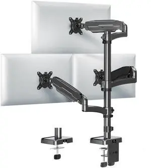 Triple Monitor Mount for Max 32" Computer Screen, Adjustable 3 Monitor Desk Mount, up to 19.8lbs Each, Three Display Arm with Tilt Swivel Rotation, VESA Mount 75x75/100x100mm Triple Monitor Mount for Max 32" Computer Screen, Adjustable 3 Monitor Desk Mount, up to 19.8lbs Each, Three Display Arm with Tilt Swivel Rotation, VESA Mount 75x75/100x100mm