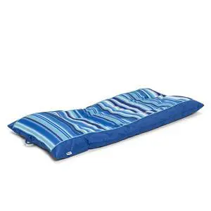 Kona No Inflation Needed Pool Lounger with Headrest, Blurred Blue Double Sided Mesh, 5.5ft Big Kona No Inflation Needed Pool Lounger with Headrest, Blurred Blue Double Sided Mesh, 5.5ft Big