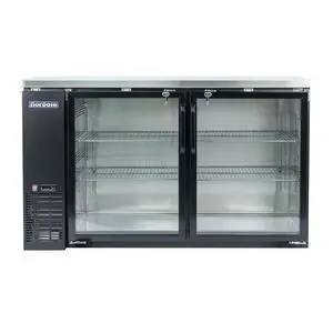 Commercial 16 cu. ft. 2-Glass Door Under Bar Refrigerator in Black Commercial 16 cu. ft. 2-Glass Door Under Bar Refrigerator in Black