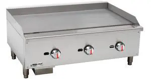 36 in. Commercial Thermostatic Countertop Gas Griddle in Stainless Steel 36 in. Commercial Thermostatic Countertop Gas Griddle in Stainless Steel