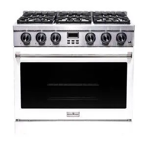 Pro-Style 36 in. 6-Burner Slide-in Gas Range with Convection in Stainless with White Door Pro-Style 36 in. 6-Burner Slide-in Gas Range with Convection in Stainless with White Door