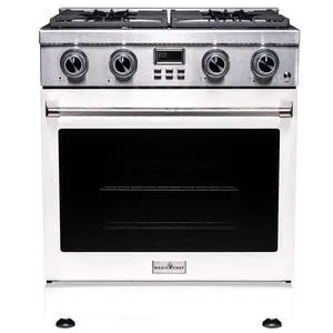 Pro-Style 30 in. 4-Element Slide-In Gas Range with Convection in Stainless with White Door Pro-Style 30 in. 4-Element Slide-In Gas Range with Convection in Stainless with White Door