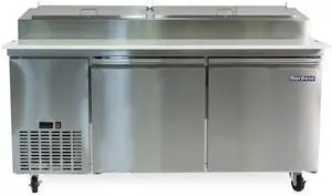 Commercial 16 cu. ft. 2-Door Pizza Prep Table Refrigerator in Stainless Steel Commercial 16 cu. ft. 2-Door Pizza Prep Table Refrigerator in Stainless Steel