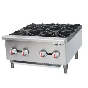 24 in. Commercial 4-Burner Countertop Gas Hotplate in Stainless Steel 24 in. Commercial 4-Burner Countertop Gas Hotplate in Stainless Steel