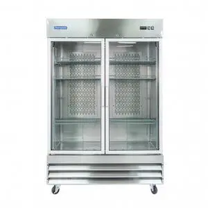 Commercial 54 in. 48 cu. ft. 2-Glass Door Reach-In Refrigerator in Stainless Commercial 54 in. 48 cu. ft. 2-Glass Door Reach-In Refrigerator in Stainless