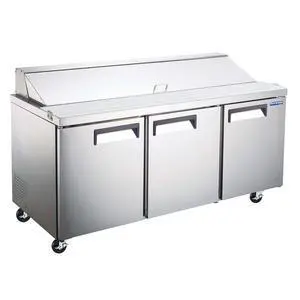 Commercial 70 in. 19 cu. ft. 3 Door Refrigerator in Stainless Steel Commercial 70 in. 19 cu. ft. 3 Door Refrigerator in Stainless Steel