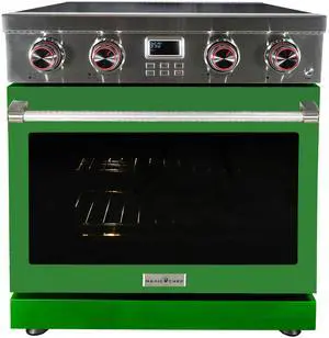 Pro-Style 30 in. 4-Element Slide-In Electric Range with Convection in Stainless with Green Door Pro-Style 30 in. 4-Element Slide-In Electric Range with Convection in Stainless with Green Door