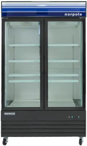 Commercial 53 in. 45 cu. ft. 2-Door Glass Merchandiser Refrigerator in Black Commercial 53 in. 45 cu. ft. 2-Door Glass Merchandiser Refrigerator in Black