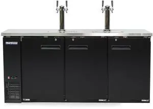 Commercial Three 1/2 Barrel Beer Keg Cooler with 2 Direct Taps in Black Commercial Three 1/2 Barrel Beer Keg Cooler with 2 Direct Taps in Black