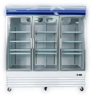 Commercial 78 in. 53 cu. ft. 3-Door Glass Reach-In Refrigerator in White Commercial 78 in. 53 cu. ft. 3-Door Glass Reach-In Refrigerator in White