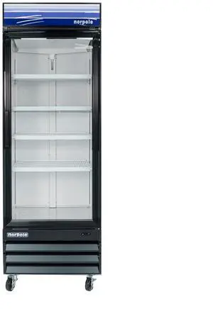 Commercial 28 in. 23 cu. ft. Single Swing Glass Door Refrigerator in Black Commercial 28 in. 23 cu. ft. Single Swing Glass Door Refrigerator in Black