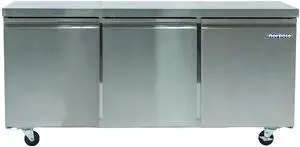 Commercial 72 in. 18.9 cu. ft. Under Counter Refrigerator in Stainless Steel Commercial 72 in. 18.9 cu. ft. Under Counter Refrigerator in Stainless Steel