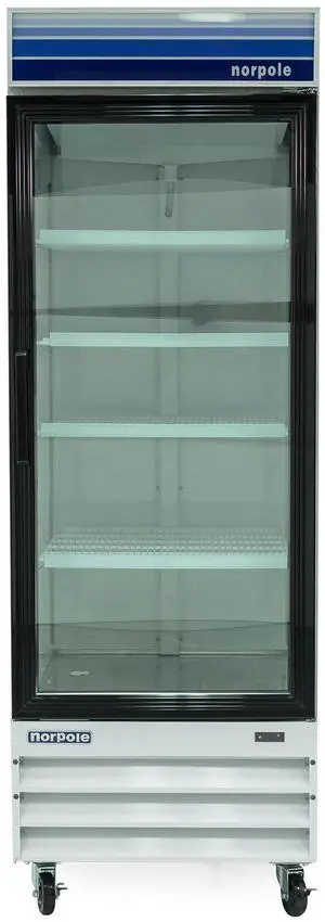 Commercial 28 in. 23 cu. ft. Single Swing Glass Door Refrigerator in White Commercial 28 in. 23 cu. ft. Single Swing Glass Door Refrigerator in White