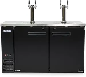 Commercial 61 in. 16 cu. ft. 2 Door Direct Draw Beer kegerator Dispenser Tap in Black Commercial 61 in. 16 cu. ft. 2 Door Direct Draw Beer kegerator Dispenser Tap in Black