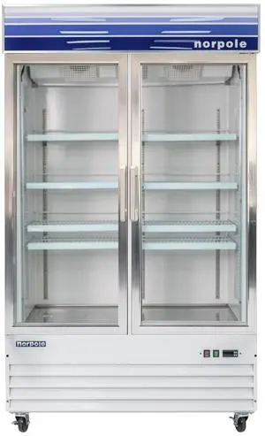 Commercial 29 cu. ft. 2-Sliding Glass Door Refrigerator in White Commercial 29 cu. ft. 2-Sliding Glass Door Refrigerator in White