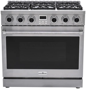 Pro-Style 36 in. 6-Burner Slide-in Gas Range with Convection in Stainless Pro-Style 36 in. 6-Burner Slide-in Gas Range with Convection in Stainless