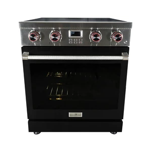 Pro-Style 30 in. 4-Element Slide-In Electric Range with Convection in Stainless with Black Door Pro-Style 30 in. 4-Element Slide-In Electric Range with Convection in Stainless with Black Door