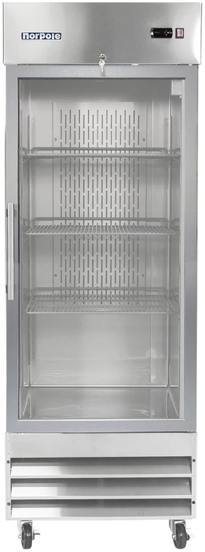 Commercial 29 in. 23 cu. ft. Single Glass Door Refrigerator in Stainless Steel Commercial 29 in. 23 cu. ft. Single Glass Door Refrigerator in Stainless Steel