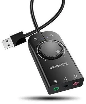 Ugreen USB Audio Interface 3.5mm Microphone Audio Adapter Soundcard External Sound Card for Laptop PS4 Headset - OEM Ugreen USB Audio Interface 3.5mm Microphone Audio Adapter Soundcard External Sound Card for Laptop PS4 Headset - OEM