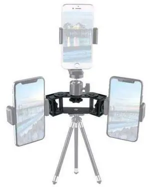1/4" Screw Triple Stand Holder Mount Bracket Adapter for Phone Camera Tripod 1/4" Screw Triple Stand Holder Mount Bracket Adapter for Phone Camera Tripod