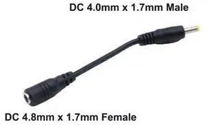 1Pc CCTV DC Power Plug 4.0mm x 1.7mm Male To 4.8mm x 1.7mm Female Jack Extension Connector Cable Cord 1Pc CCTV DC Power Plug 4.0mm x 1.7mm Male To 4.8mm x 1.7mm Female Jack Extension Connector Cable Cord