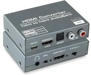 4K@60HZ HDMI Audio Extractor, avedio links HDMI to HDMI with Optical TOSLINK SPDIF + 5.1/2CH + 3.5mm RCA R/L Audio Converter HDMI Audio Splitter Adapter Supports HDMI 2.0, HDCP 2.2, 18Gpbs for PS5 4K@60HZ HDMI Audio Extractor, avedio links HDMI to HDMI with Optical TOSLINK SPDIF + 5.1/2CH + 3.5mm RCA R/L Audio Converter HDMI Audio Splitter Adapter Supports HDMI 2.0, HDCP 2.2, 18Gpbs for PS5