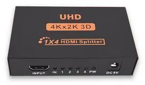 HDMI Switch HDMI Splitter 4K 1x4 to 4 Ports Charging Splitter Video Switcher Splitter Support 2K x 4K 2160P& 3D HD Audio HDMI Switch HDMI Splitter 4K 1x4 to 4 Ports Charging Splitter Video Switcher Splitter Support 2K x 4K 2160P& 3D HD Audio