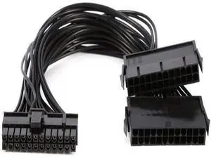 Dual PSU Power Supply Extension Cable for ATX Motherboard,Full Copper 24pin Chassis Power Start line,24 pin to 24(20+4) pin, 1ft/30cm Dual PSU Power Supply Extension Cable for ATX Motherboard,Full Copper 24pin Chassis Power Start line,24 pin to 24(20+4) pin, 1ft/30cm