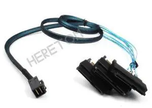 SAS SATA Cables SFF-8643 To 4 SFF-8482 Internal Mini SAS HD to 4 29pin SFF 8482 connector with SAS 15pin Power Port 12GB/S Cable SAS SATA Cables SFF-8643 To 4 SFF-8482 Internal Mini SAS HD to 4 29pin SFF 8482 connector with SAS 15pin Power Port 12GB/S Cable