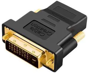 CableCreation DVI to HDMI Adapter, Bi-Directional DVI Male to HDMI Female Converter, Support 1080P, 3D for PS5,PS4,TV Box,Blu-ray,Projector,HDTV CableCreation DVI to HDMI Adapter, Bi-Directional DVI Male to HDMI Female Converter, Support 1080P, 3D for PS5,PS4,TV Box,Blu-ray,Projector,HDTV