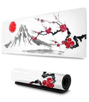 FDASLJ Japan Sumi-E Painting Fuji Mountain Blossom Sakura Gaming Mouse Pad XL Extended Large Mouse Mat Desk Pad Stitched Edges Mousepad Long Non-Slip Rubber Base Mice Pad 31.5 X 11.8 Inch FDASLJ Japan Sumi-E Painting Fuji Mountain Blossom Sakura Gaming Mouse Pad XL Extended Large Mouse Mat Desk Pad Stitched Edges Mousepad Long Non-Slip Rubber Base Mice Pad 31.5 X 11.8 Inch