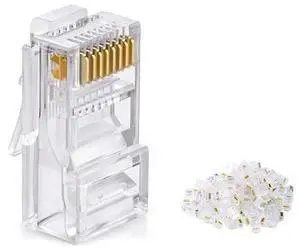 Cat6 Connectors, Cat6 RJ45 Ends 50-Packs, Cat6 / Cat5e / Cat5 RJ45 Connectors, Ethernet Cable Crimp Connectors UTP Network Plug for Solid Wire and Standard Cable (Transparent) Cat6 Connectors, Cat6 RJ45 Ends 50-Packs, Cat6 / Cat5e / Cat5 RJ45 Connectors, Ethernet Cable Crimp Connectors UTP Network Plug for Solid Wire and Standard Cable (Transparent)