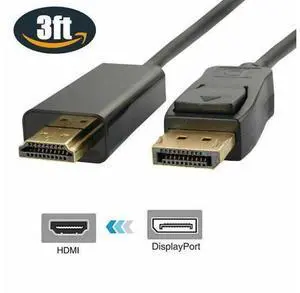 DisplayPort DP to HDMI 3FT 6FT 10FT 15FT PC Laptop HDTV Audio Video Cable 1080P DisplayPort DP to HDMI 3FT 6FT 10FT 15FT PC Laptop HDTV Audio Video Cable 1080P