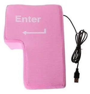 1Pcs Big USB Enter Key Anti Stress Button Decompression Computer Any Vent Pillows Desktop Pillow for Programmer, Pink 1Pcs Big USB Enter Key Anti Stress Button Decompression Computer Any Vent Pillows Desktop Pillow for Programmer, Pink