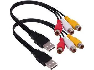(2-Pack) USB to 3RCA Cable, USB A 2.0 Male to 3 RCA Female Video Audio Capture Card AV Composite Adapter Cord Cable for PC,MAC (2-Pack) USB to 3RCA Cable, USB A 2.0 Male to 3 RCA Female Video Audio Capture Card AV Composite Adapter Cord Cable for PC,MAC