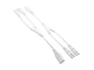 IEC320 C8 to 2X C7 Y Split AC Power Cord, IEC Figure 8 Male to 2 Female 1 in 2 Out AC Power Cable, Length=32CM Color:White IEC320 C8 to 2X C7 Y Split AC Power Cord, IEC Figure 8 Male to 2 Female 1 in 2 Out AC Power Cable, Length=32CM Color:White