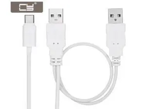 DZ USB 3.1 Type C USB-C to Dual A Male Extra Power Data Y Cable for Cell Phone & Hard Disk DZ USB 3.1 Type C USB-C to Dual A Male Extra Power Data Y Cable for Cell Phone & Hard Disk