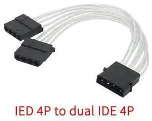 Sleeve Extension Power Supply Cable IDE 4P to 2X 4P Cable with Combs 18 AWG Sleeve Extension Power Supply Cable IDE 4P to 2X 4P Cable with Combs 18 AWG