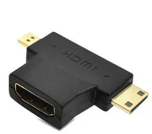 2 In 1 Micro Mini HDMI-compatible Male To HDMI-compatible Female Cable Adapter Connector Converter for Laptop Extender Coupler 2 In 1 Micro Mini HDMI-compatible Male To HDMI-compatible Female Cable Adapter Connector Converter for Laptop Extender Coupler